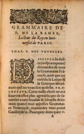 Grammaire De P. De La Ramee, Lecteur du Roy en lVniuersite de Paris ...
