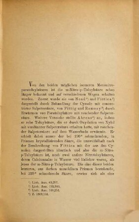 Zur Kenntniss der Nitroderivate der Paratoluylsäure