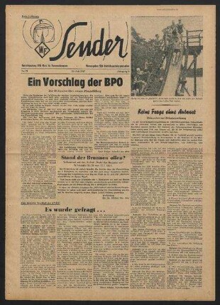 Betriebszeitung 'WF-Sender', Nr.27/1957 (19. Juli 1957)