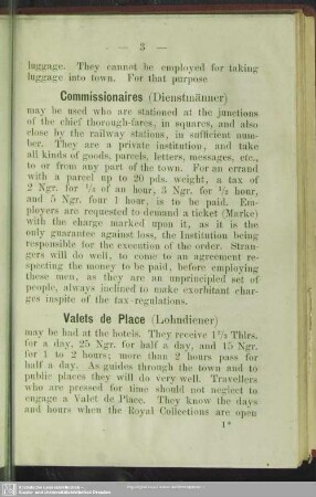 Commissionaires (Dienstmänner)