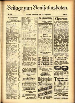 Zweite Ausgabe vom Sonntag, den 23. Dezember 1900.