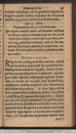 Ad L.XVIII. Pomponius lib. 6. ad Sabinum