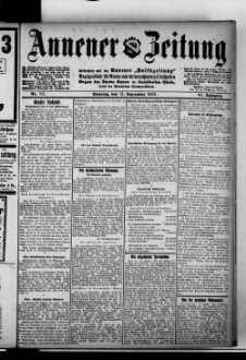 Annener Zeitung : verbunden mit der Annener Volkszeitung : Anzeigenblatt für Witten-Annen und die Stadtteile Rüdinghausen, Stockum und Düren