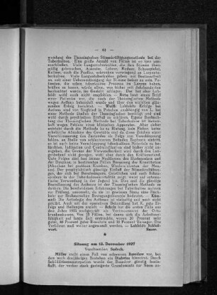 Sitzung am 13. Dezember 1927