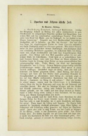 7. Spartas und Athens älteste Zeit