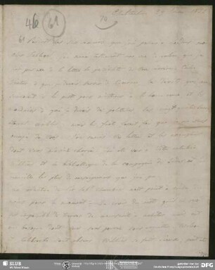 Eigenh. Brief von Auguste Louis de Staël-Holstein an August Wilhelm von Schlegel, Cheltenham, 29.06.1822