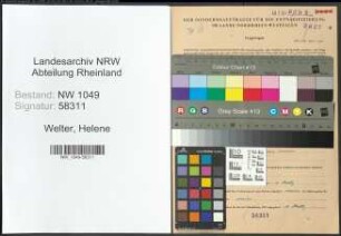 Entnazifizierung Helene Welter , geb. 14.02.1900 ()
