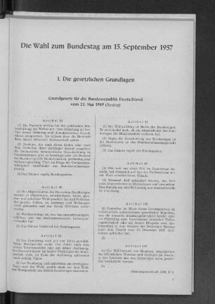 I. Die gesetzlichen Grundlagen