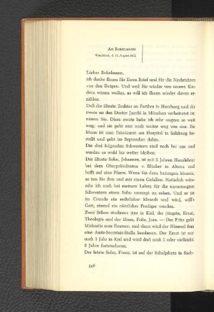 An Bokelmann Wandsbeck, den 10. August 1812