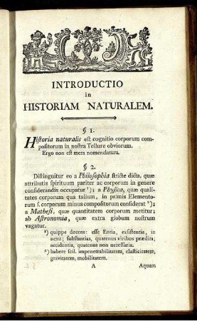 Introductio in Historiam Naturalem.