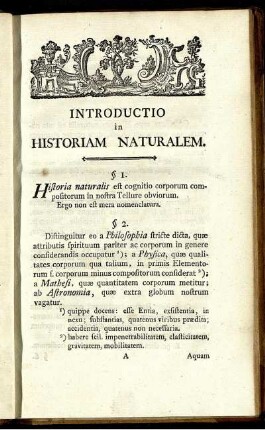 Introductio in Historiam Naturalem.
