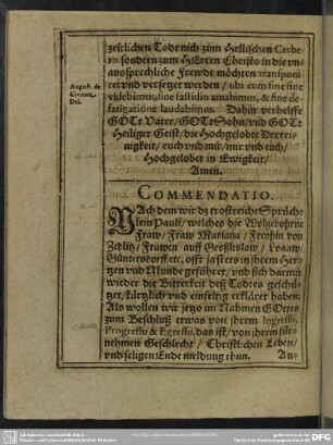 Lebenslauf : Commendatio