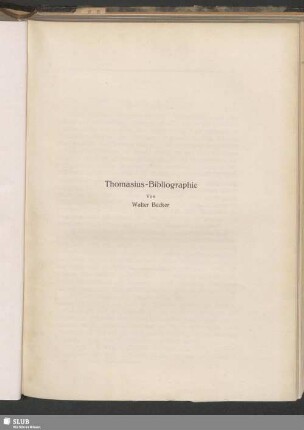 Thomasius-Bibliographie