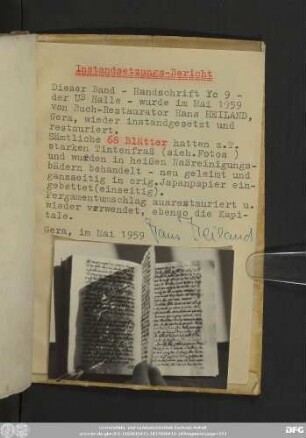 Instandsetzungs-Bericht