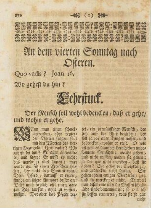 An dem vierten Sonntag nach Osteren.