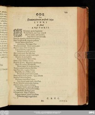 Ode In Commendationem praesentis huius Libri & simul Auctoris.