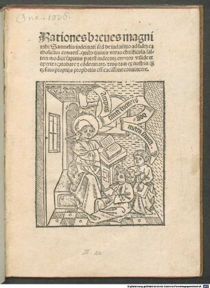 Epistula rabbi Samuelis ad rabbi Isaac de adventu Messiae : mit Widmungsbrief des Autors an Hugo de Vaucemain, General des Dominikanerordens ; mit Inhaltsverzeichnis