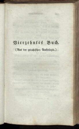 Vierzehntes Buch. (Aus der griechischen Anthologie.)