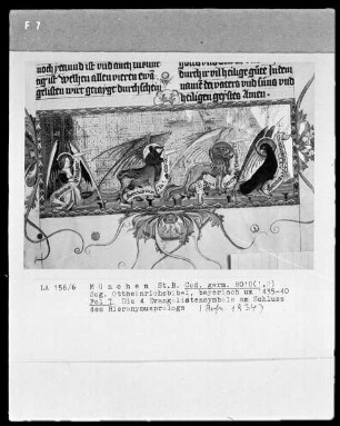Ottheinrichsbibel — Die vier Evangelistensymbolen, Folio 7recto