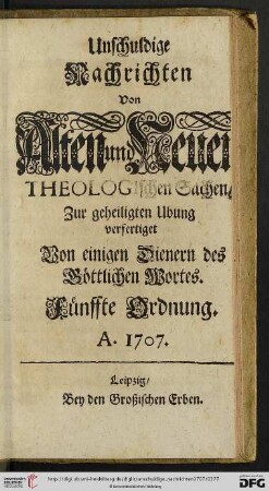 Fuenffte Ordnung