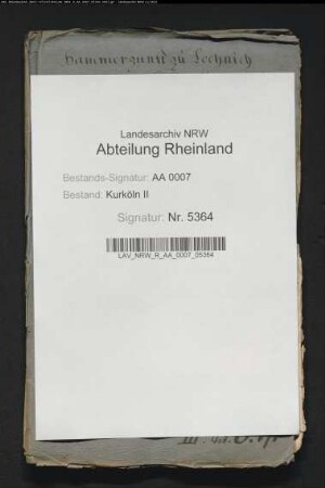 Eingabe der Hammerzunft zu Lechenich um Bestätigung ihrer Zunftartikel