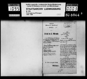 Schuldenwesen der Teilgemeinde Aichenrain, Gemeindebezirk Sulzbach