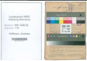 Entnazifizierung Andreas Hoffmann , geb. 01.03.1891 (Lehrer)