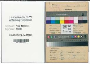 Entnazifizierung Margret Rosenberg , geb. 06.10.1905 ()