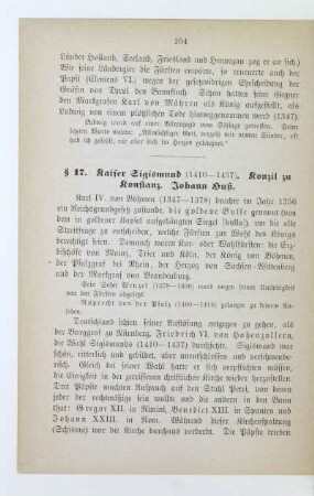 § 17. Kaiser Sigismund (1410-1437). Konzil zu Konstanz. Johann Huß