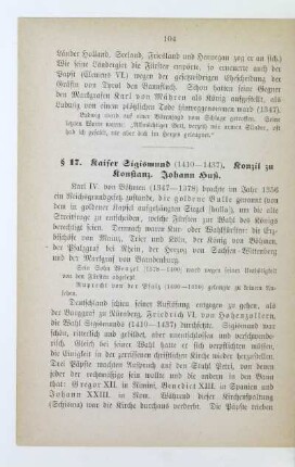 § 17. Kaiser Sigismund (1410-1437). Konzil zu Konstanz. Johann Huß