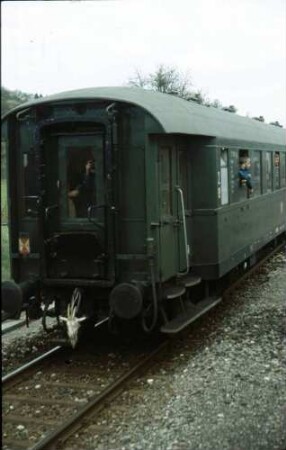 Unterjesingen Sonderzug Betriebsjubiläum Ammertalbahn Ganzstahlwagen Bauart 28 Ziegenkopf