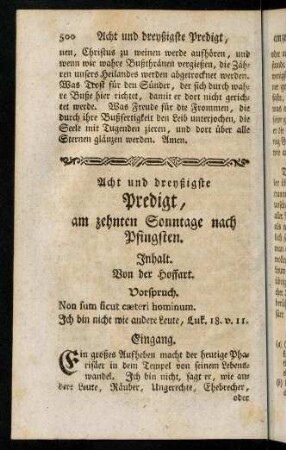 500-514, Acht und dreyßigste Predigt
