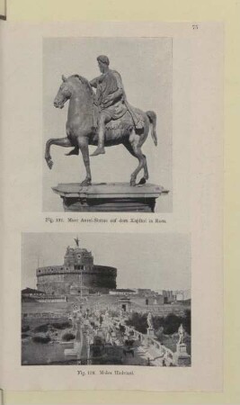 [Fig.137.-138. Marc Aurel-Statue auf dem Kapitol in Rom und Moles Hadriani]