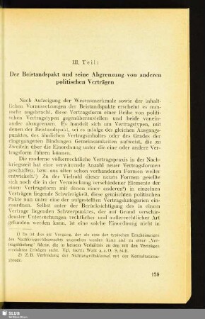 III. Teil: Der Beistandspakt und seine Abgrenzung von anderen politischen Verträgen