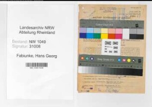 Entnazifizierung Hans Georg Fabiunke , geb. 02.03.1905 (Versicherungsangestellter)
