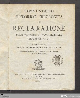 Commentatio Historico-Theologica De Recta Ratione Dicta Vet. Test. In Novo Allegata Interpretandi