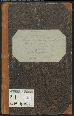 Zivilstandsregister der katholischen Gemeinde Amelunxen, Kreis Höxter (GHT 1809). (Gemeinde: Katholische Gemeinde Amelunxen, Kreis Höxter)