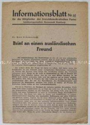 Referenten-Material der SPD mit einem Beitrag von Kurt Schumacher