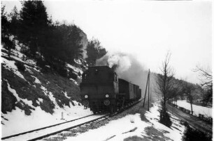 Lok 141 mit Wendelstein bei Bronnen, Bundesstraße 313, neu trassiert 1965