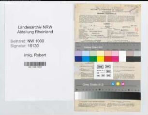 Entnazifizierung Robert Imig, geb. 25.09.1891 (Polizeibeamter)