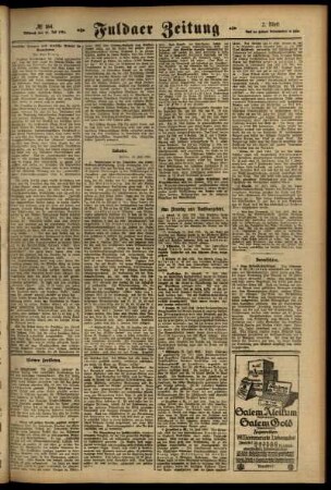 Zweite Ausgabe vom Mittwoch, den 19. Juli 1916.