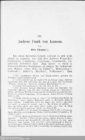 III. Andreas Frank von Kamenz