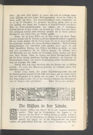 Die Mission in der Schule