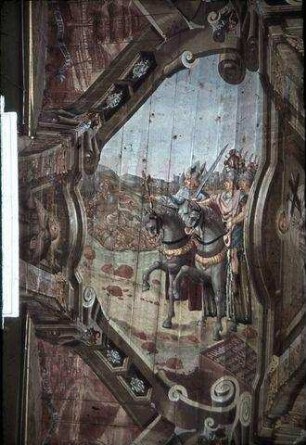 Der heilige Ulrich verteidigt mit Hilfe des Heiligen Kreuzes Augsburg vor den Ungarn