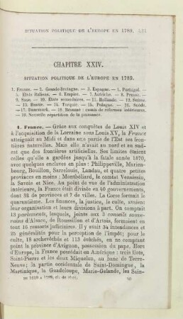 Chapitre XXIV. Situation politique de l'Europe en 1789