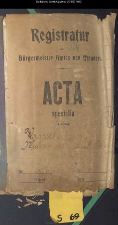 Wasserleitung der Gemeinden Niedermenden und Obermenden