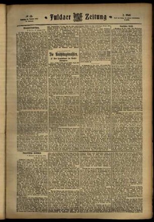 Zweite Ausgabe vom Samstag, den 27. Januar 1912.
