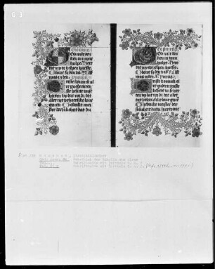 Gebetbuch der Prinzessin Sibylla von Kleve — Initialen G und C mit Teilbordüre, Folio 61verso