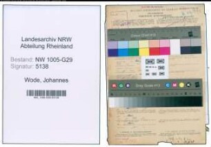 Entnazifizierung Johannes Wode , geb. 20.06.1900 (Bahninspektor)