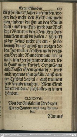 CLXXXVIII. Von der Einfalt im Predigen